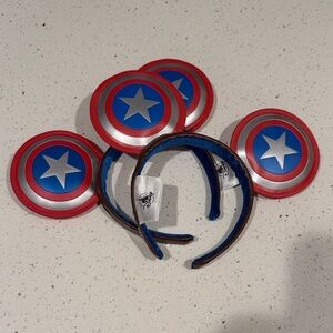 Authentic Disney Marvel Ears Captain America flag 🇺🇸 super hero unisex